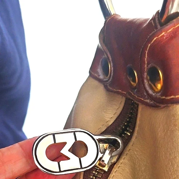 Marino Orlandi Brown and Tan Leather  Shoulder Bag Made In Italy. - Picture 8 of 14